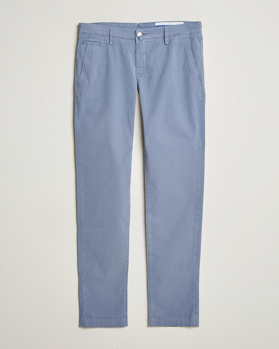 Herren | Hosen | Jacob Cohën | Bobby Cotton Gabardine Chinos Azure