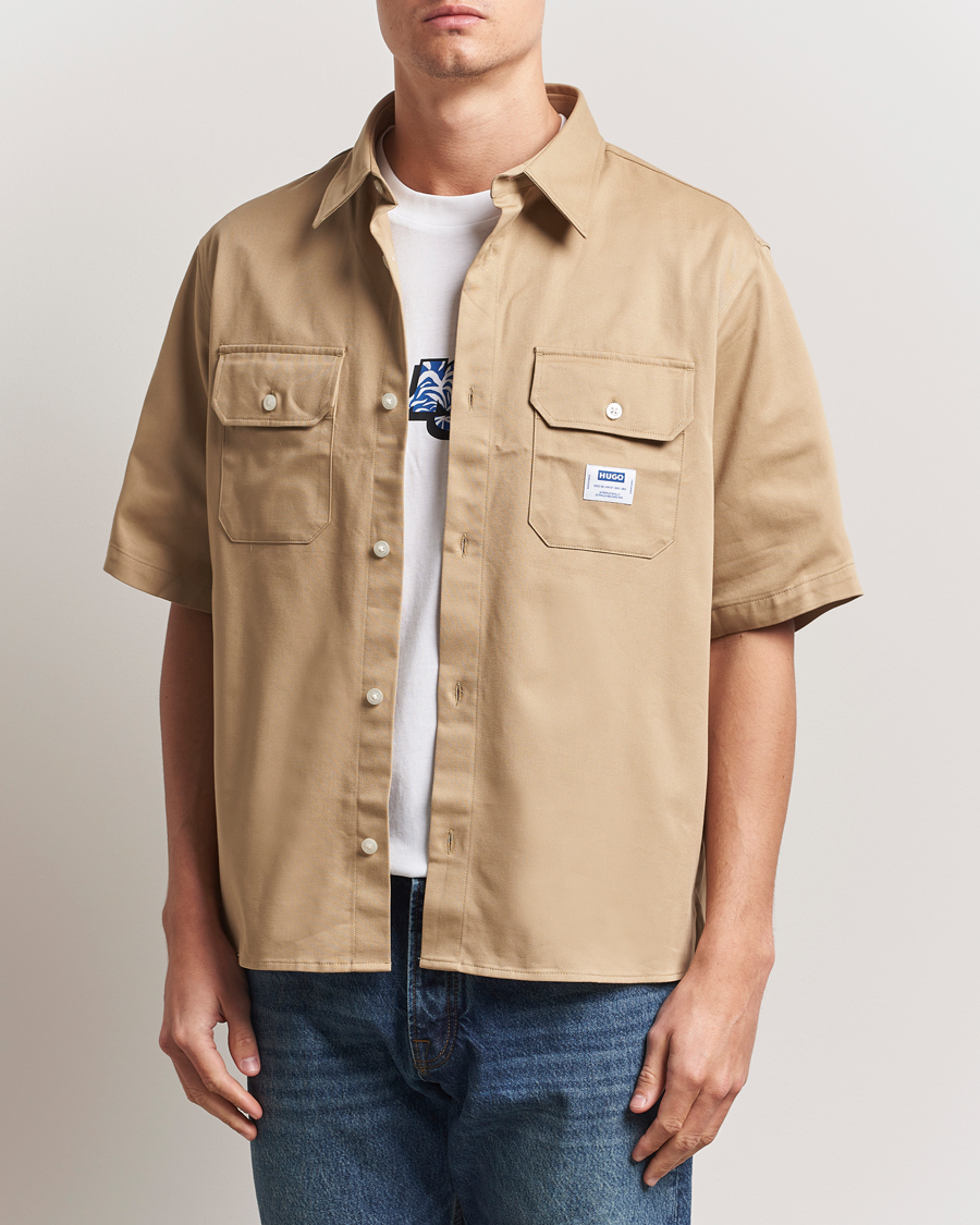 Herren | Hemden | HUGO | Ekyno Short Sleeve Shirt Medium Beige