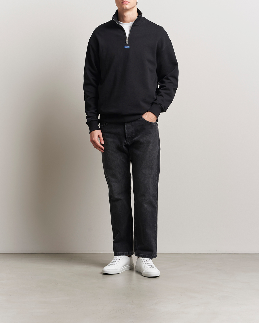 Herren | Pullover | HUGO | Neeler Half Zip Sweatshirt Black