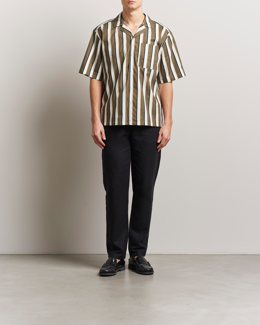 Herren | Hemden | HUGO | Eligino Striped Short Sleeve Shirt Open Green