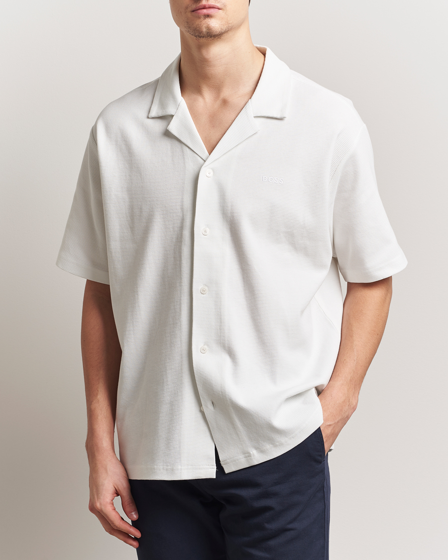 Herren | Hemden | BOSS ORANGE | Waffle Short Sleeve Shirt Natural