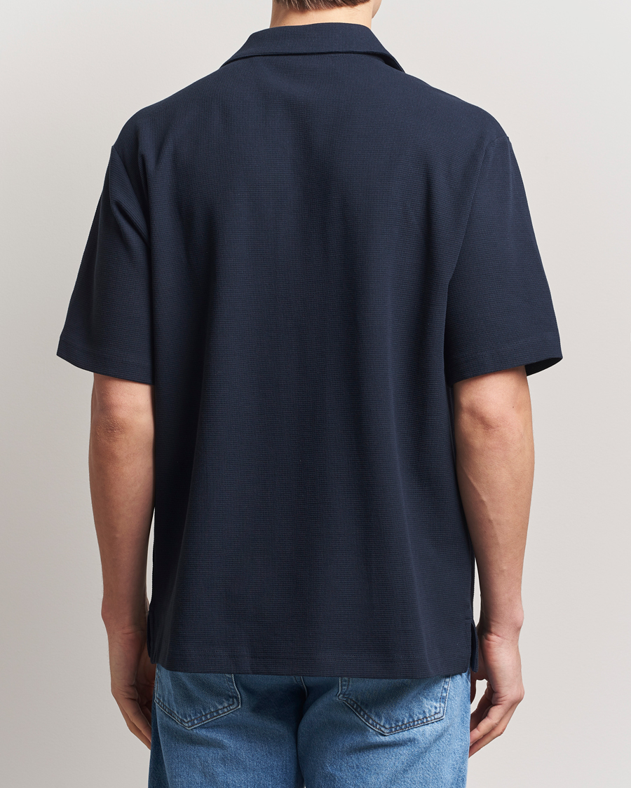 Herren | Hemden | BOSS ORANGE | Waffle Short Sleeve Shirt Dark Blue