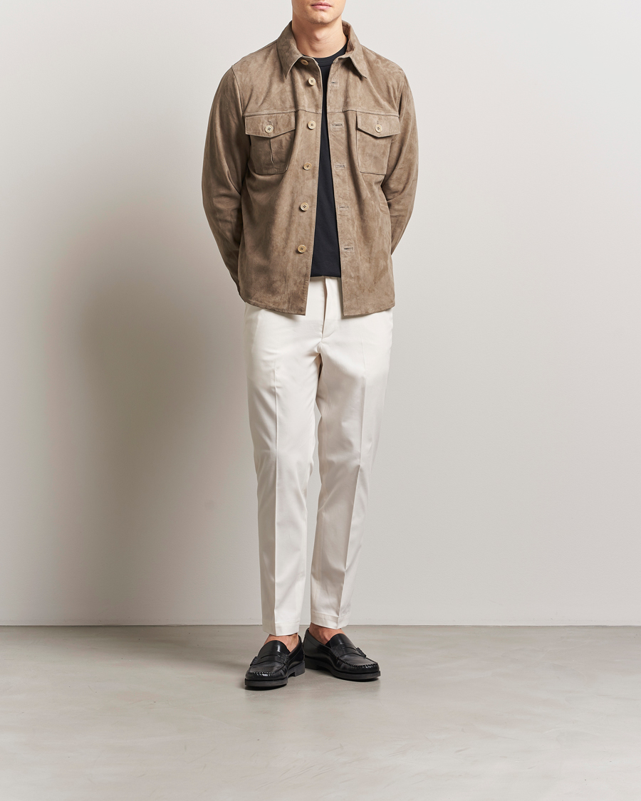 Herren | Hosen | BOSS CAMEL | Kaiton Cotton Pleated Trousers Open White