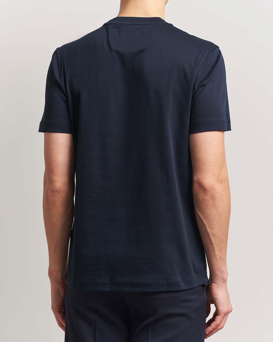 Herren | T-Shirts | BOSS CAMEL | Tesar Cotton Knitted T-Shirt Dark Blue