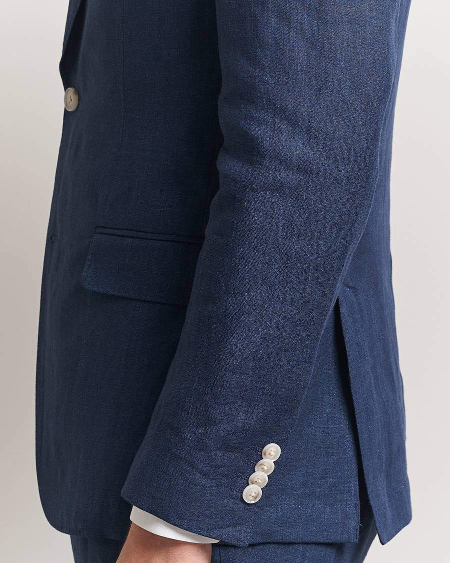 Herren | Sakkos | BOSS BLACK | Huge Linen Peak Lapel Blazer Dark Blue