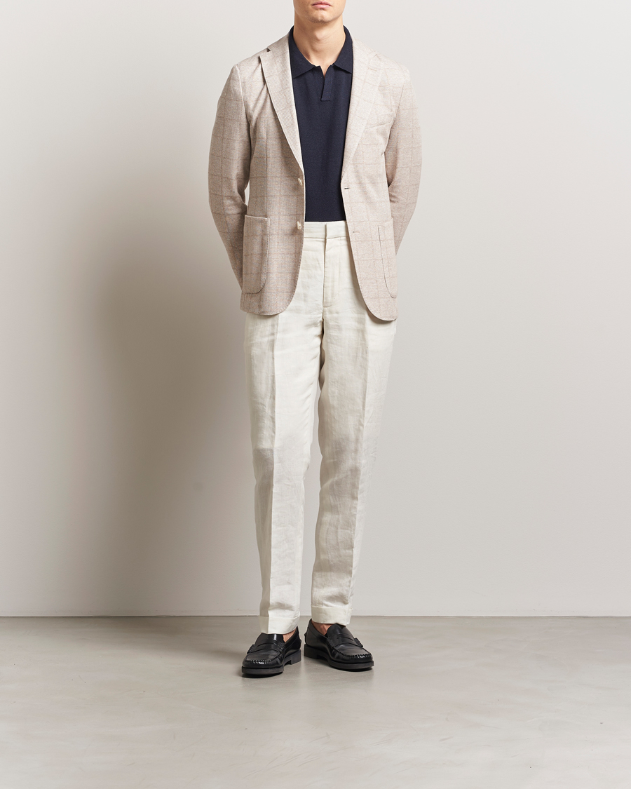 Herren | Sakkos | BOSS BLACK | Hanry Checked Jersey Patch Pocket Blazer Open White