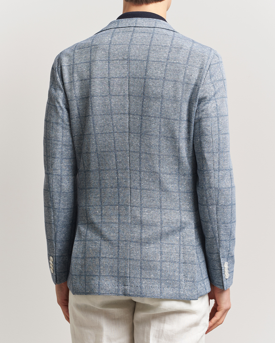 Herren | Sakkos | BOSS BLACK | Hanry Checked Jersey Patch Pocket Blazer Light Blue