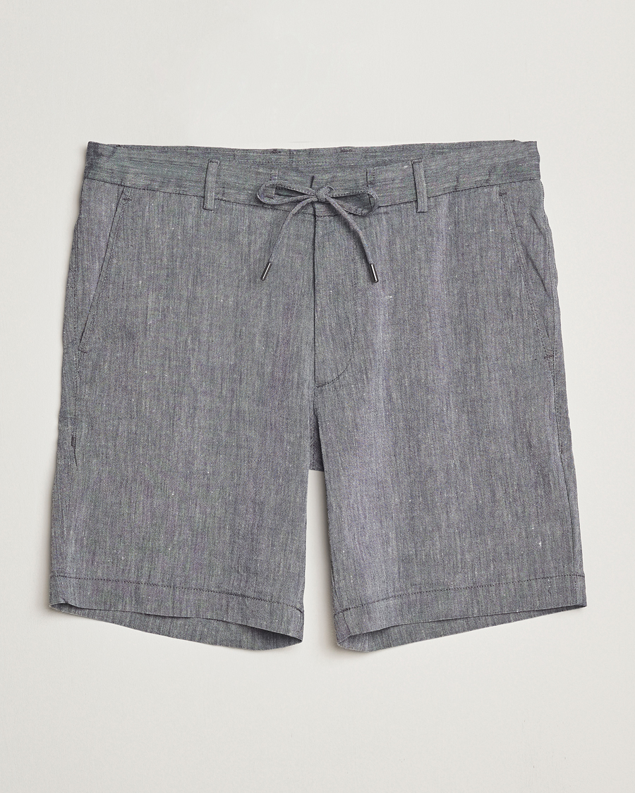 Herren | Shorts | BOSS BLACK | Kane Linen/Cotton Drawstring Shorts Dark Blue