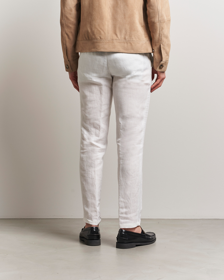 Herren | Hosen | BOSS BLACK | Genius Pleated Linen Trousers White