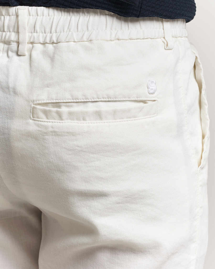 Herren | Hosen | BOSS BLACK | Kane Linen Blend Drawstring Trousers White