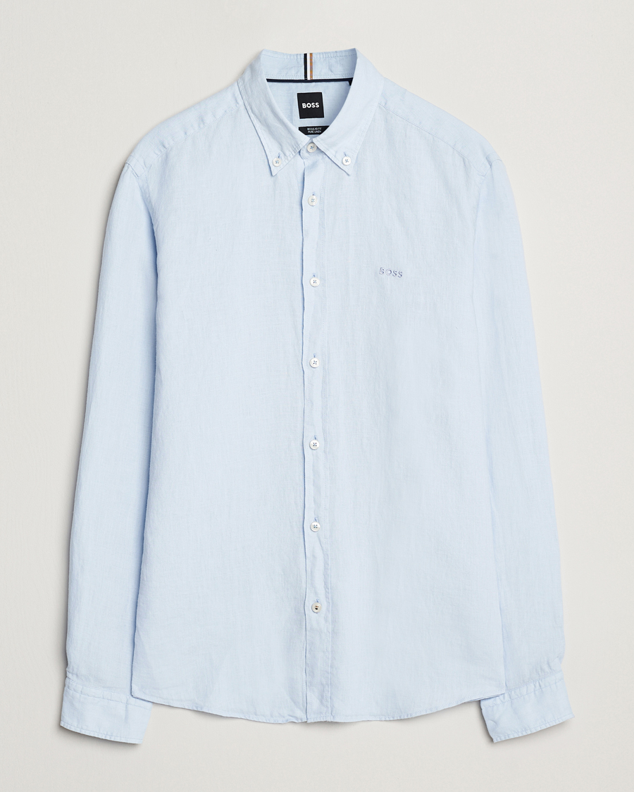 Herren | Hemden | BOSS BLACK | Liam Linen Shirt Light Blue