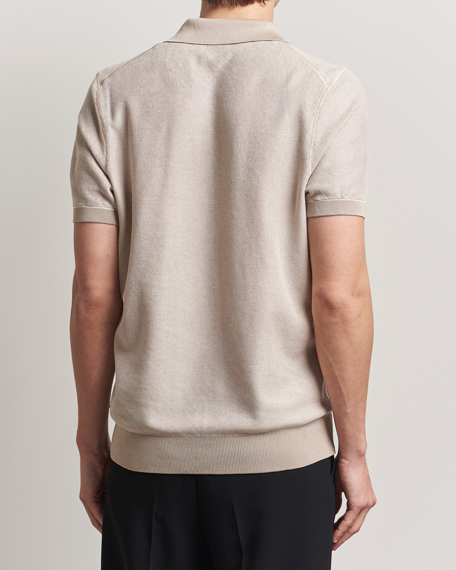 Herren | Poloshirts | BOSS BLACK | Jianluca Cotton/Lyocell Knitted Polo Open White