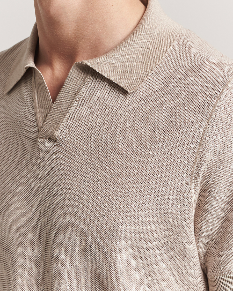 Herren | Poloshirts | BOSS BLACK | Jianluca Cotton/Lyocell Knitted Polo Open White