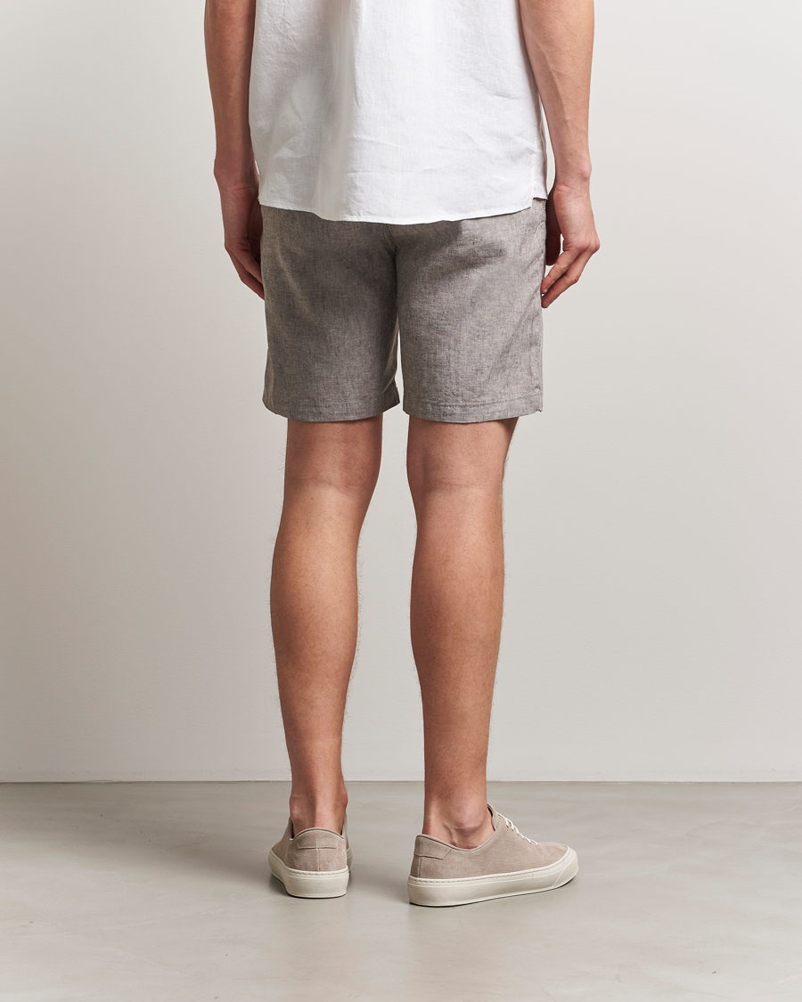Herren | Shorts | BOSS ORANGE | Tapered Linen Chino Drawstring Shorts Open Beige