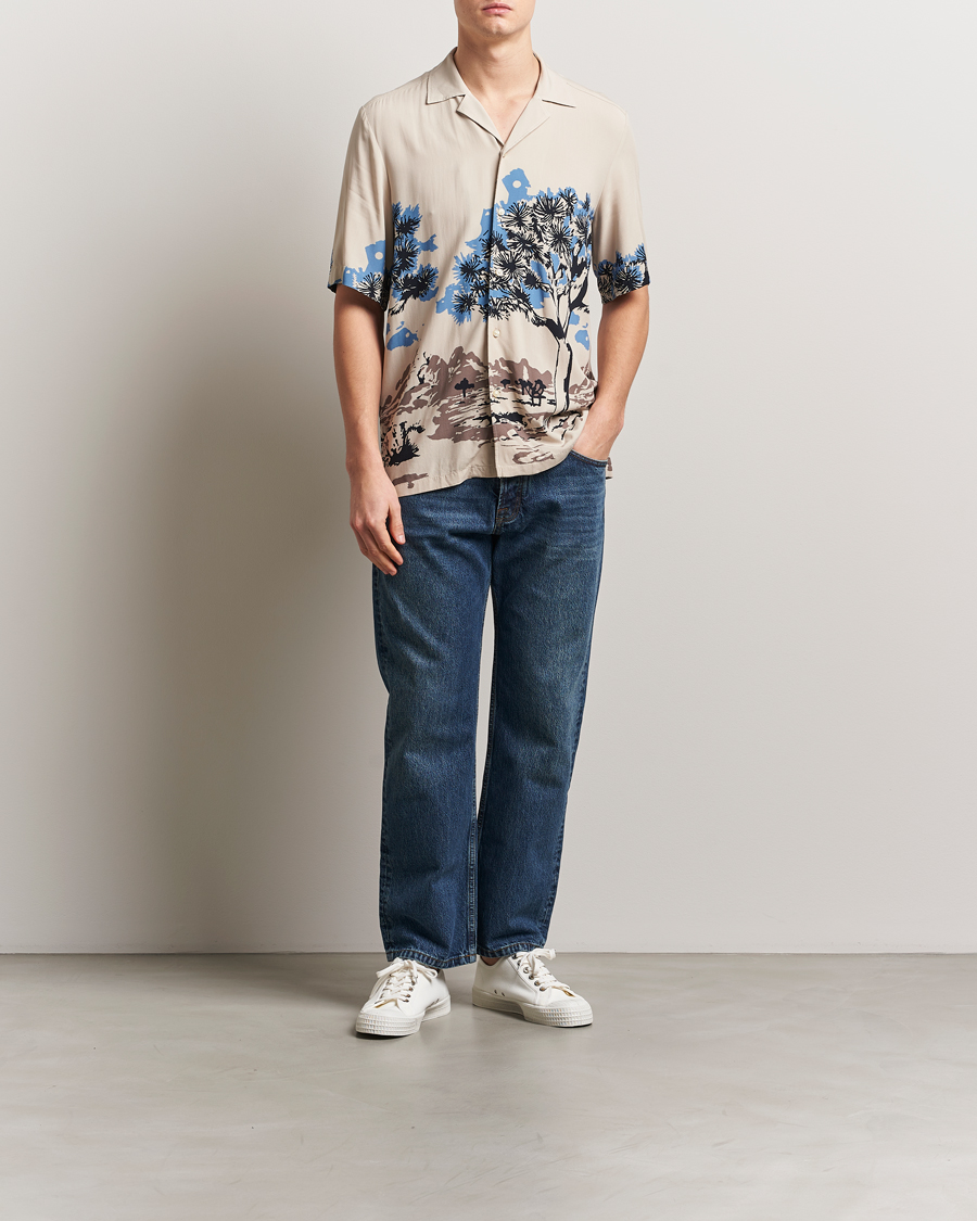 Herren | Hemden | BOSS ORANGE | Rayer Printed Short Sleeve Shirt Light Beige