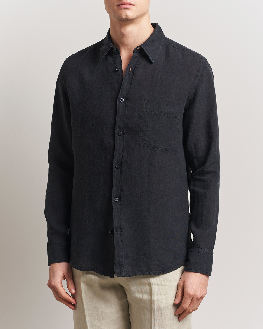 Herren | Hemden | BOSS ORANGE | Relegant Linen Shirt Black