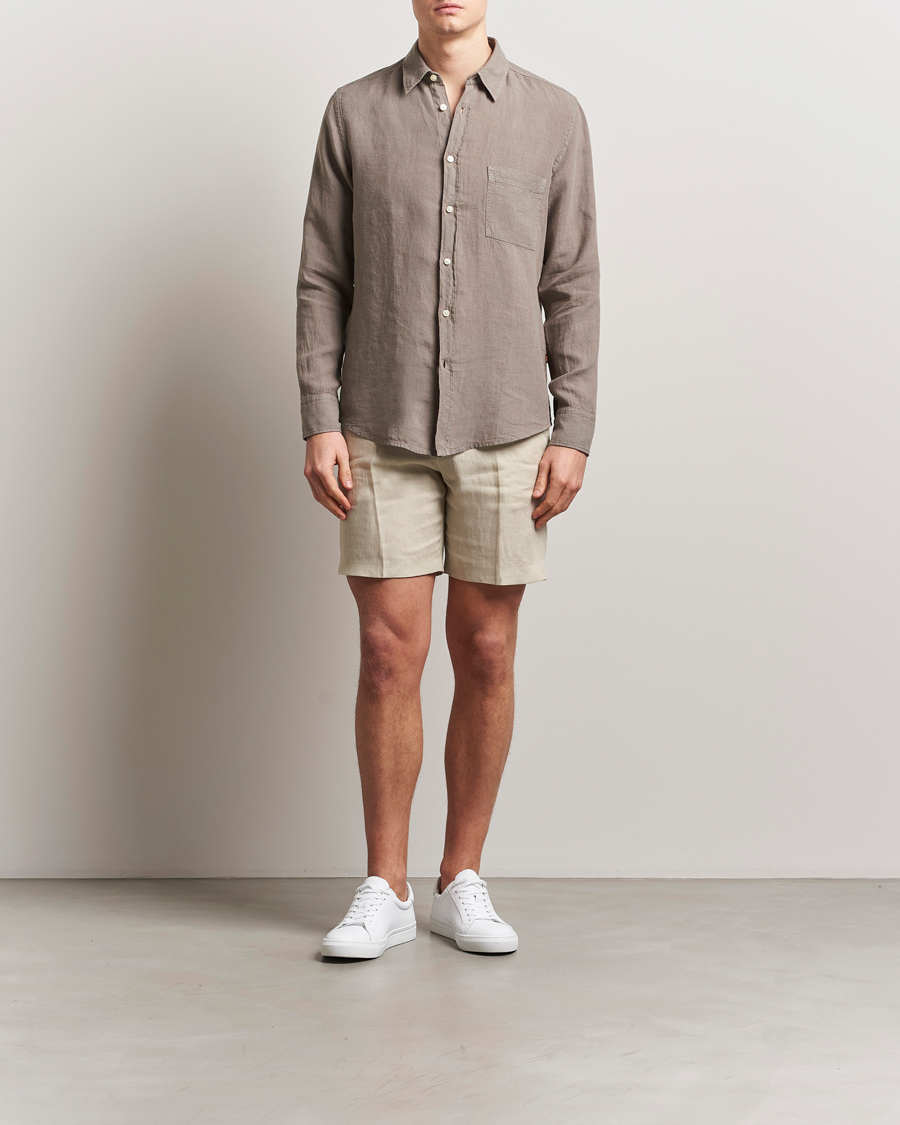 Herren | Hemden | BOSS ORANGE | Relegant Linen Shirt Open Beige