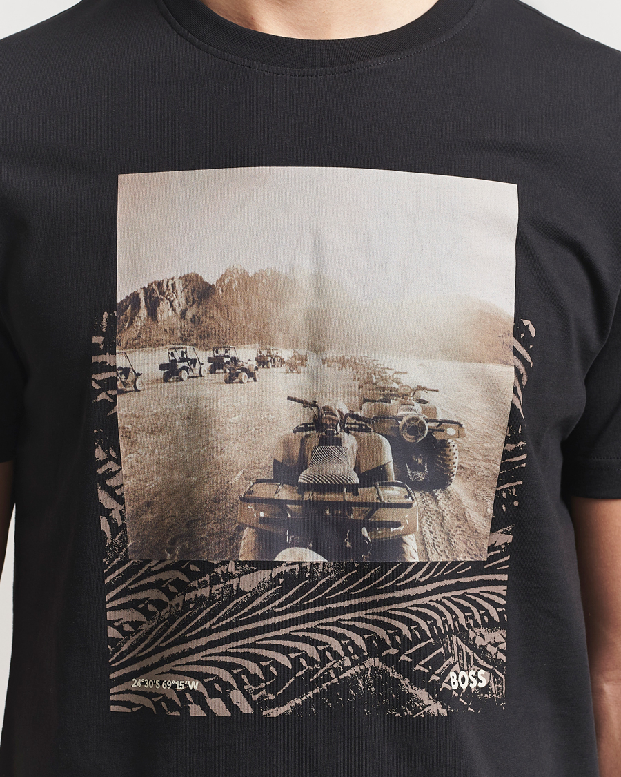 Herren | T-Shirts | BOSS ORANGE | Dunetrace Printed Crew Neck T-Shirt Black