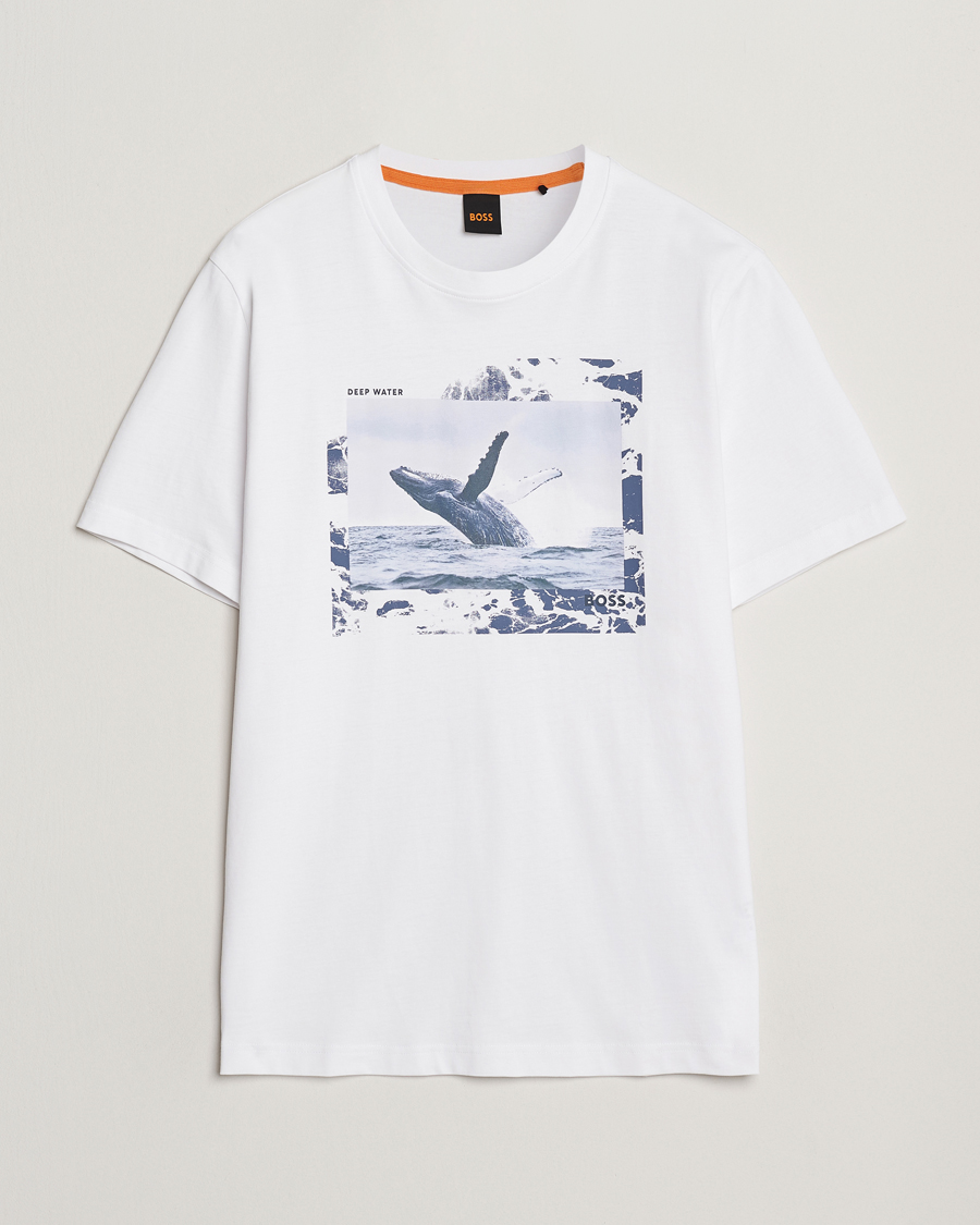 Herren | T-Shirts | BOSS ORANGE | Dunetrace Printed Crew Neck T-Shirt White