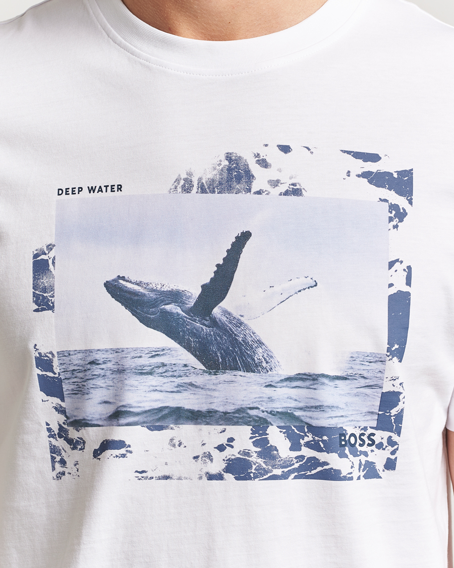 Herren | T-Shirts | BOSS ORANGE | Dunetrace Printed Crew Neck T-Shirt White