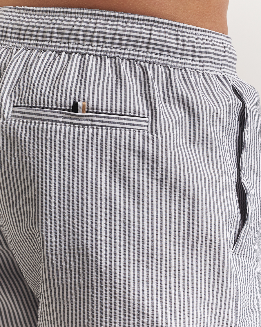 Herren | Badehosen | BOSS BLACK | Velvetfish Seersucker Swimshorts Navy