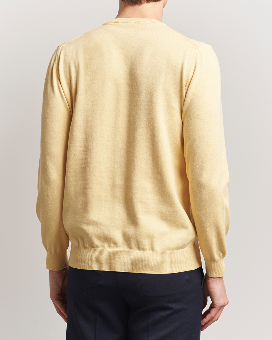 Herren | Pullover | Morgano | Supersoft Egyptian Cotton Crew Neck Light Yellow