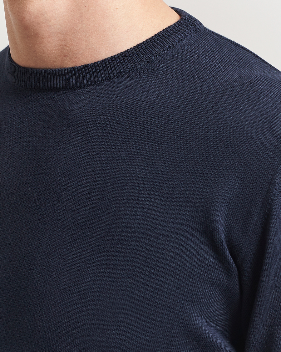 Herren | Pullover | Morgano | Supersoft Egyptian Cotton Crew Neck Navy