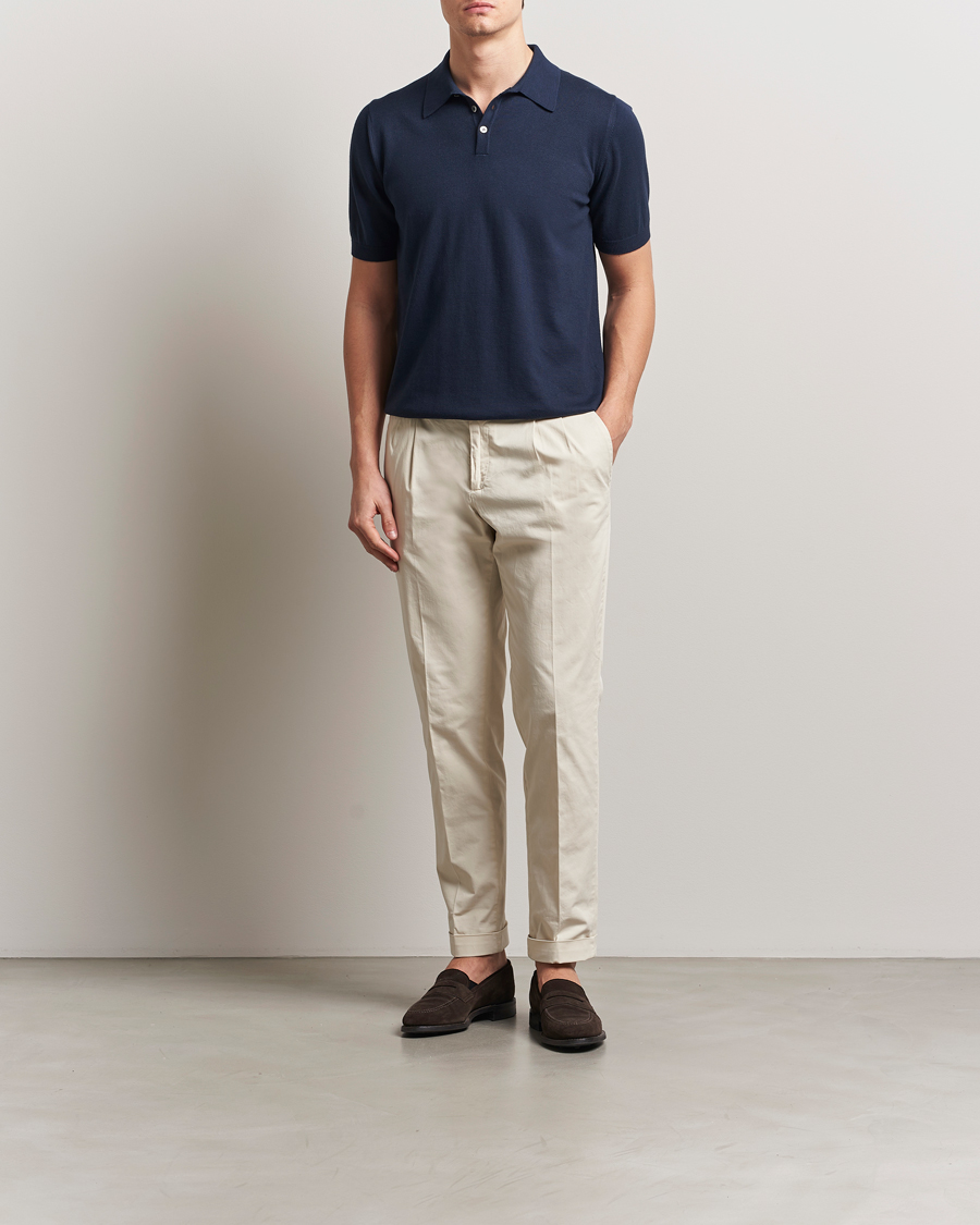 Herren | Poloshirts | Morgano | Supersoft Egyptian Cotton Polo Navy