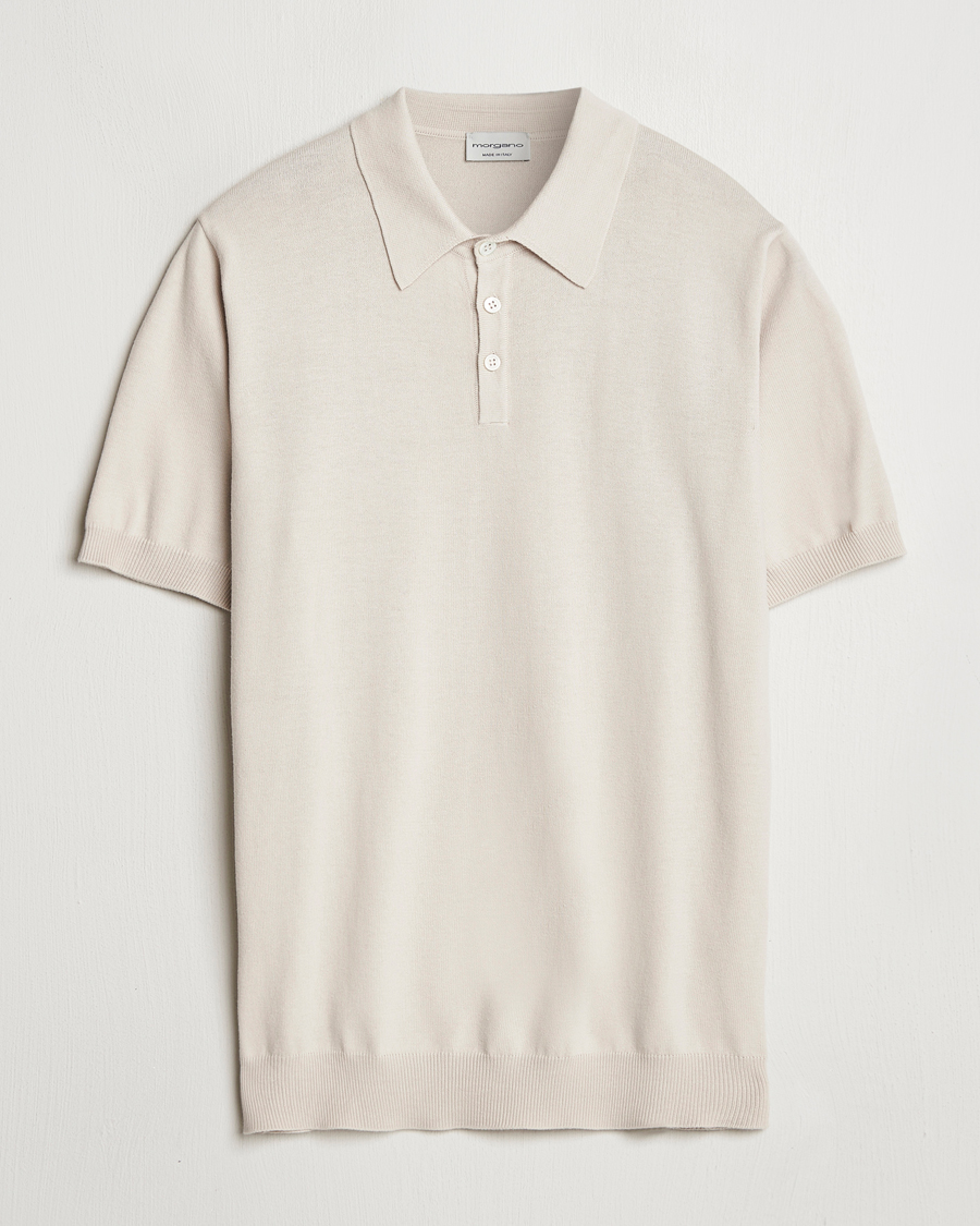 Herren | Poloshirts | Morgano | Supersoft Egyptian Cotton Polo Light Beige