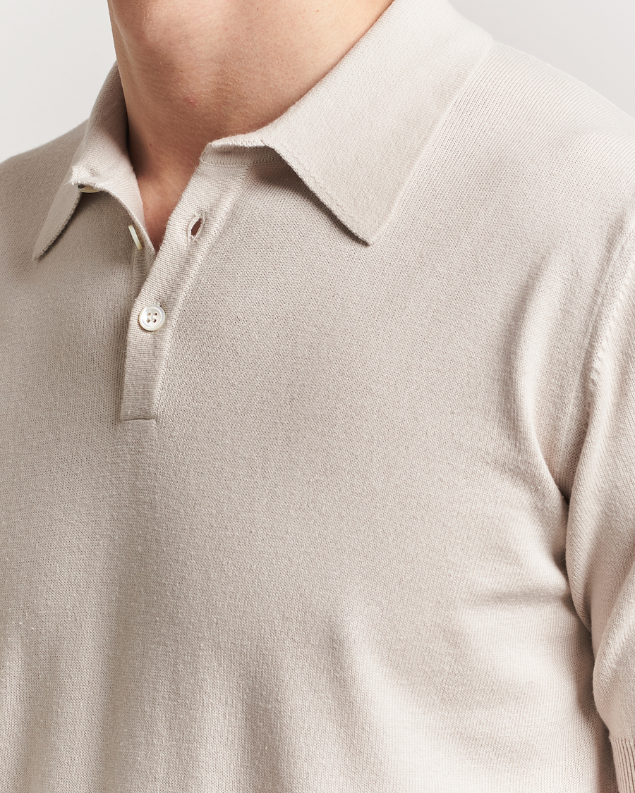 Herren | Poloshirts | Morgano | Supersoft Egyptian Cotton Polo Light Beige