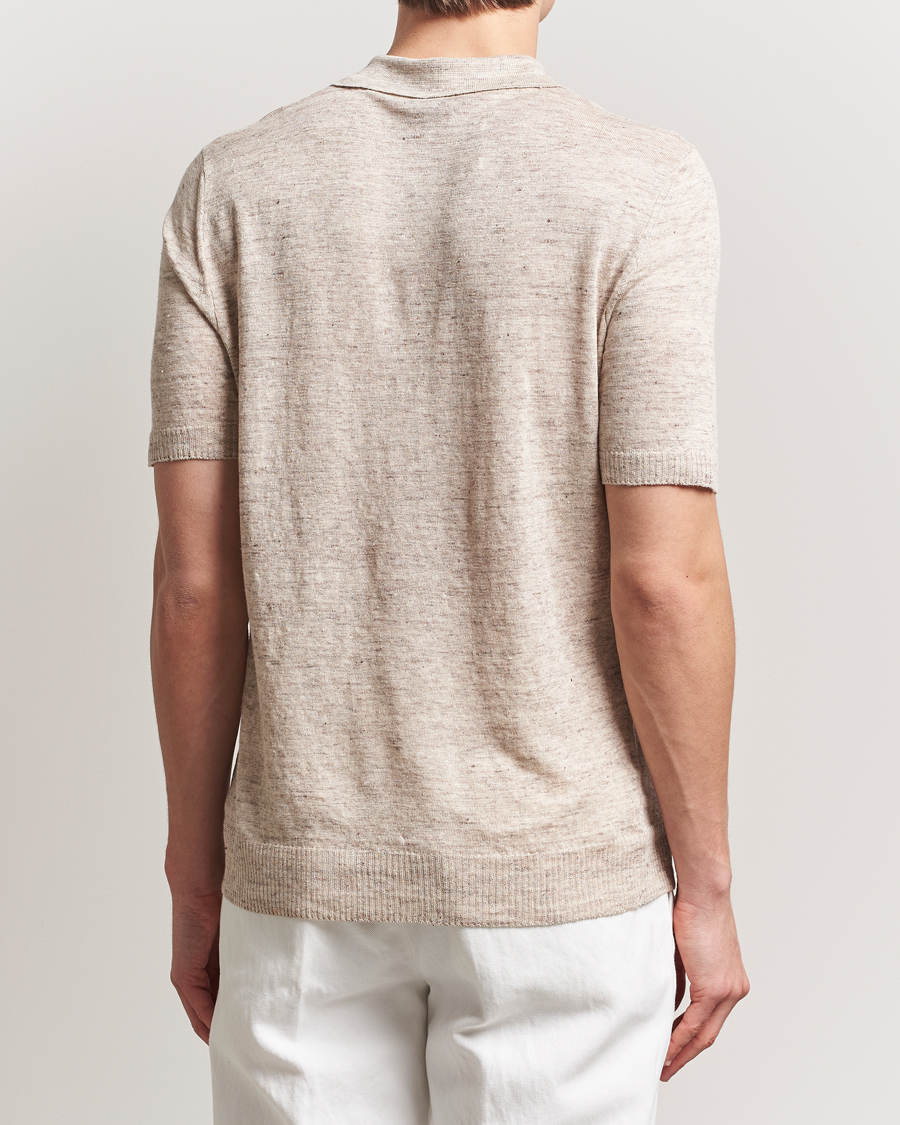 Herren | Poloshirts | Morgano | Linen Polo Beige