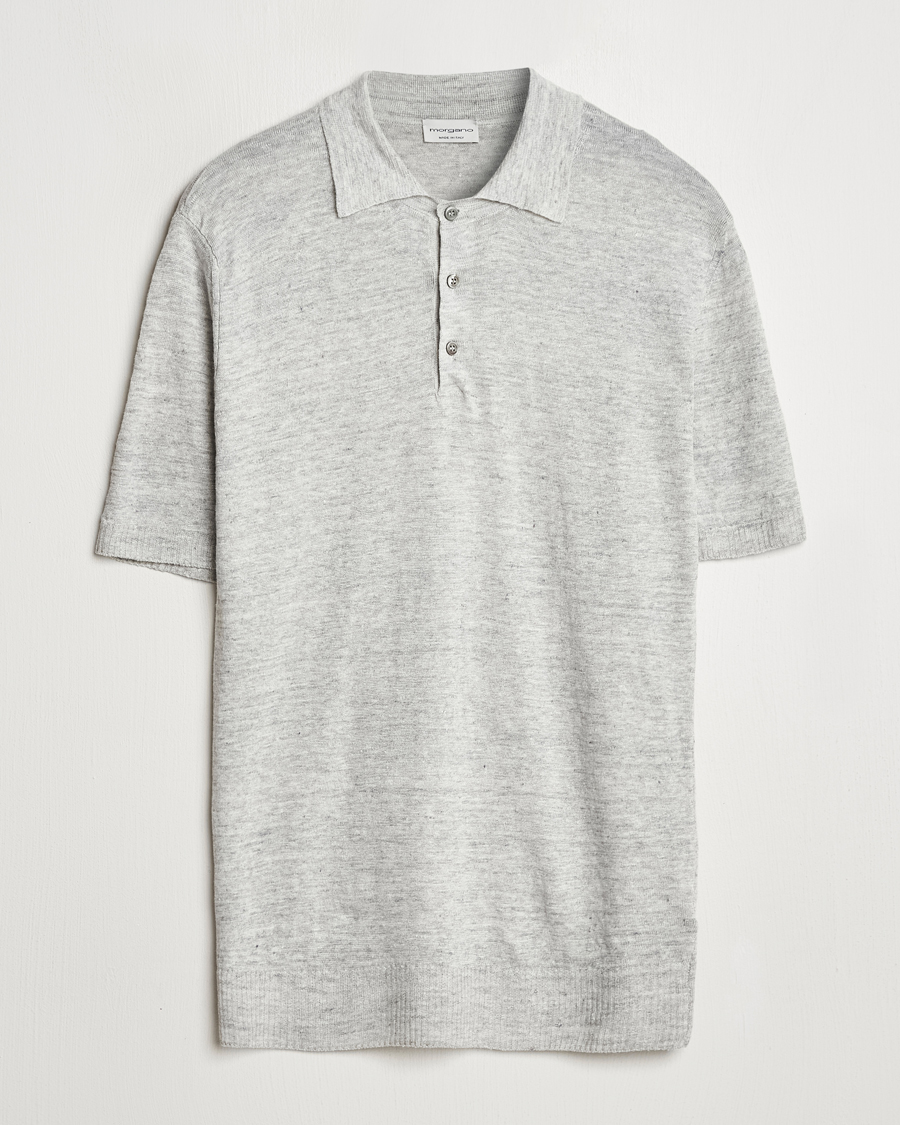 Herren | Poloshirts | Morgano | Linen Polo Grey