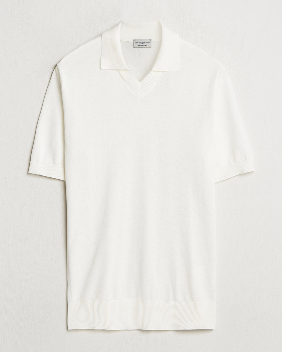Herren | Poloshirts | Morgano | Knitted Organic Cotton Polo White