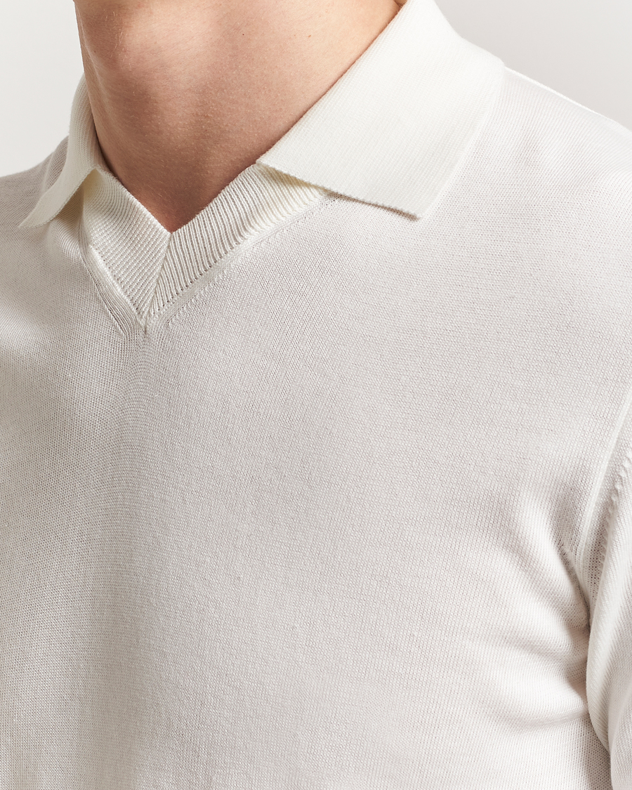 Herren | Poloshirts | Morgano | Knitted Organic Cotton Polo White