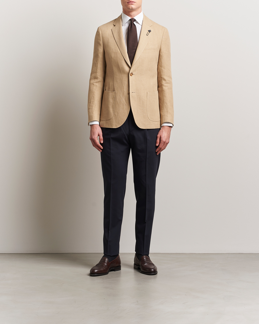 Herren | Sakkos | Lardini | Linen Canvas Blazer Beige