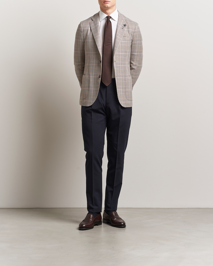 Herren | Sakkos | Lardini | Wool/Cotton Checked Blazer Brown/Pink