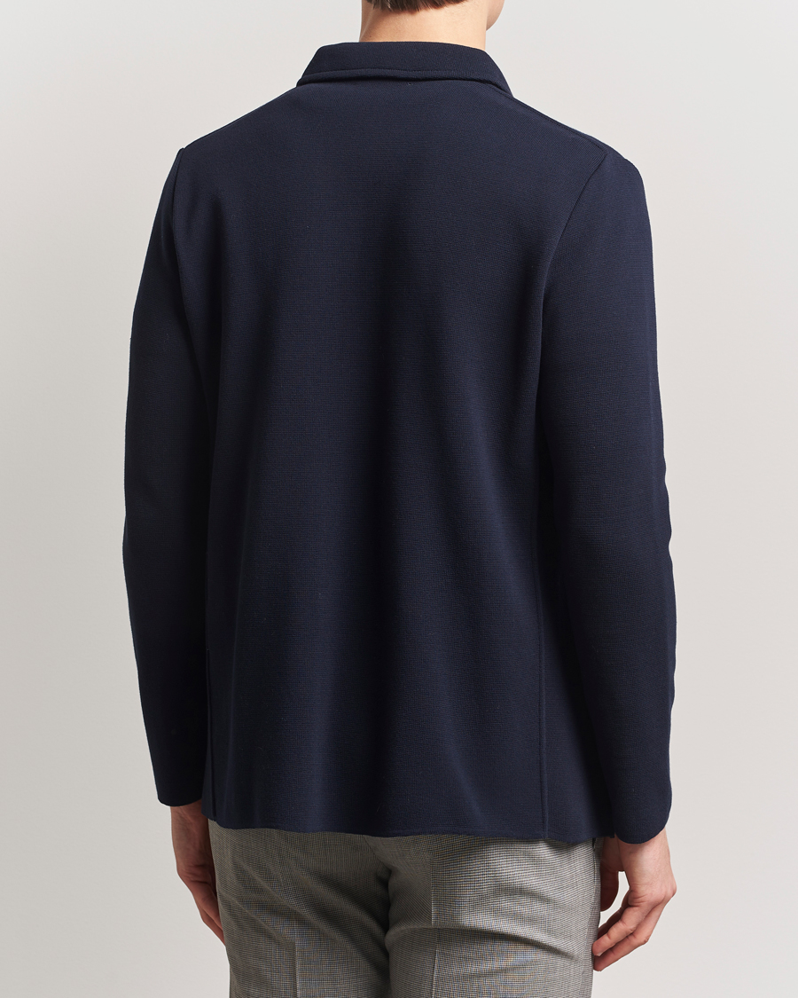 Herren | Sakkos | Lardini | Knitted Pocket Shirt Jacket Navy