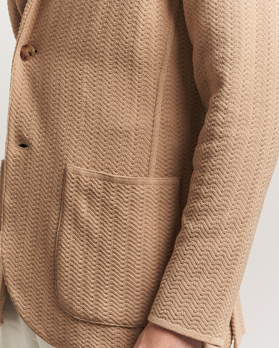 Herren | Sakkos | Lardini | Knitted Cotton Structured Blazer Beige