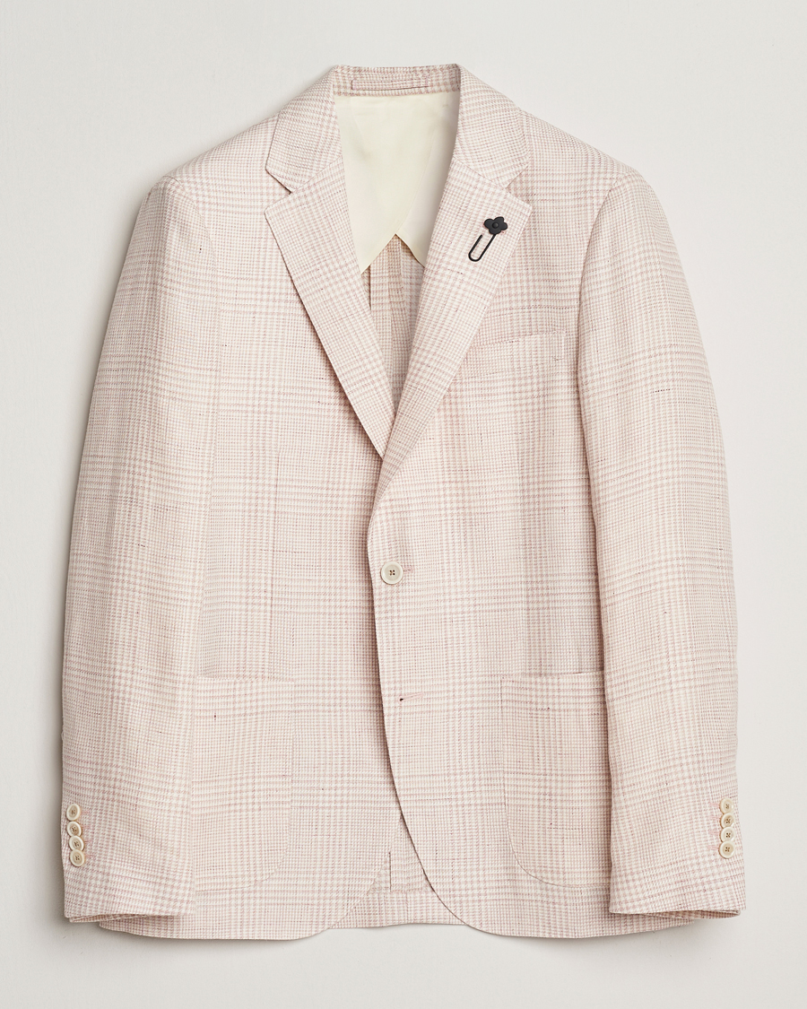 Herren | Sakkos | Lardini | Linen/Wool Glencheck Blazer Pink
