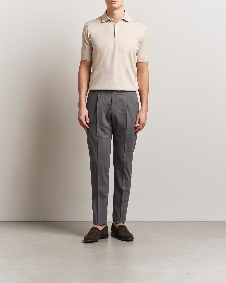 Herren | Poloshirts | Lardini | Knitted Cotton Polo Beige