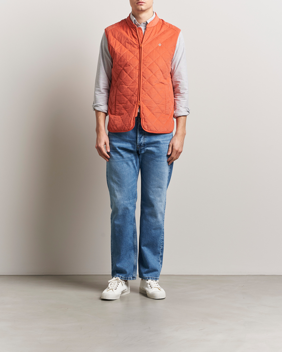 Herren | Jacken | Morris | Teddy Quilted Cord Vest Orange