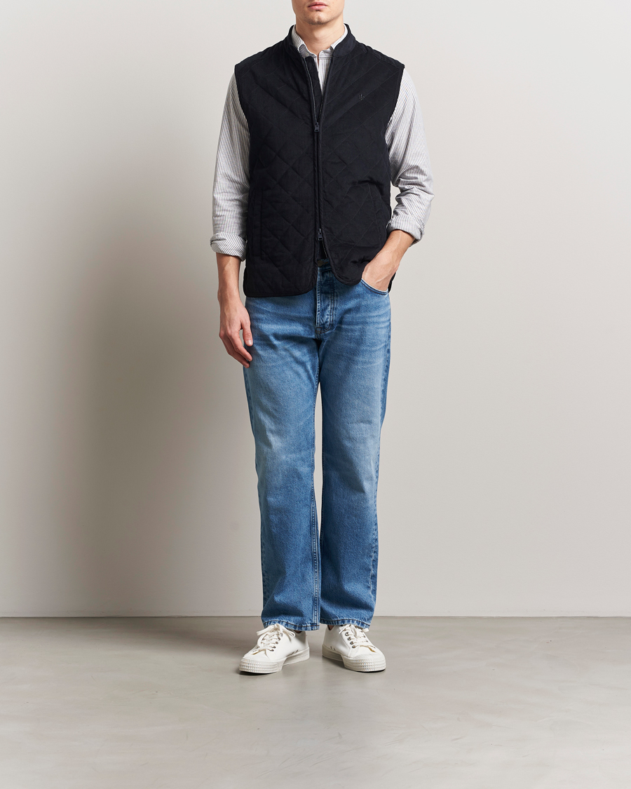 Herren | Jacken | Morris | Teddy Quilted Cord Vest Navy