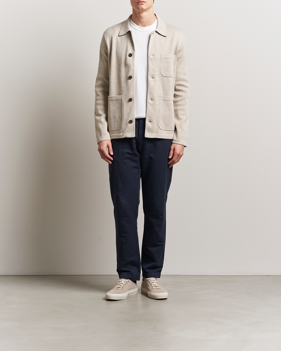 Herren | Hemden | Morris | Jake Knitted Shirt Jacket Beige