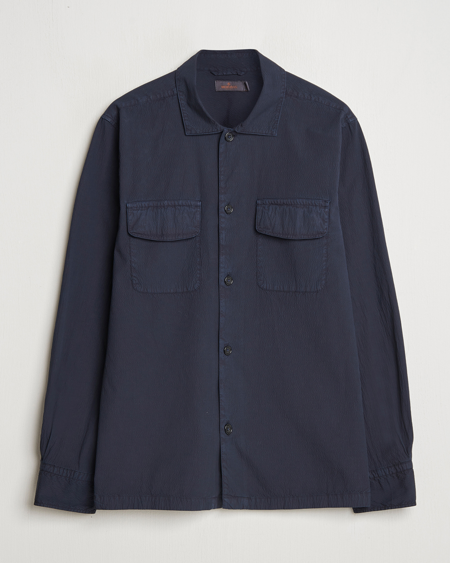 Herren | Hemden | Morris | Seersucker Overshirt Blue