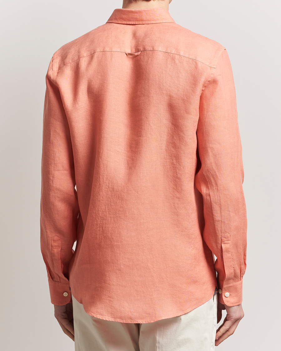 Herren | Hemden | Morris | Douglas Linen Button Down Shirt Burnt Orange