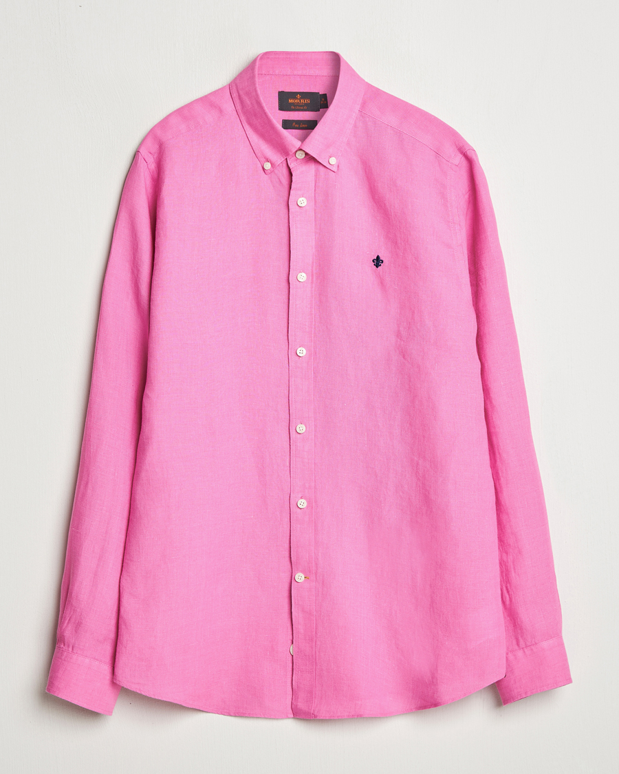 Herren | Hemden | Morris | Douglas Linen Button Down Shirt Cerise