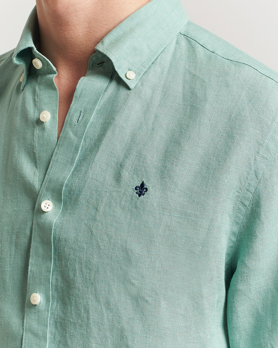 Herren | Hemden | Morris | Douglas Linen Button Down Shirt Light Green