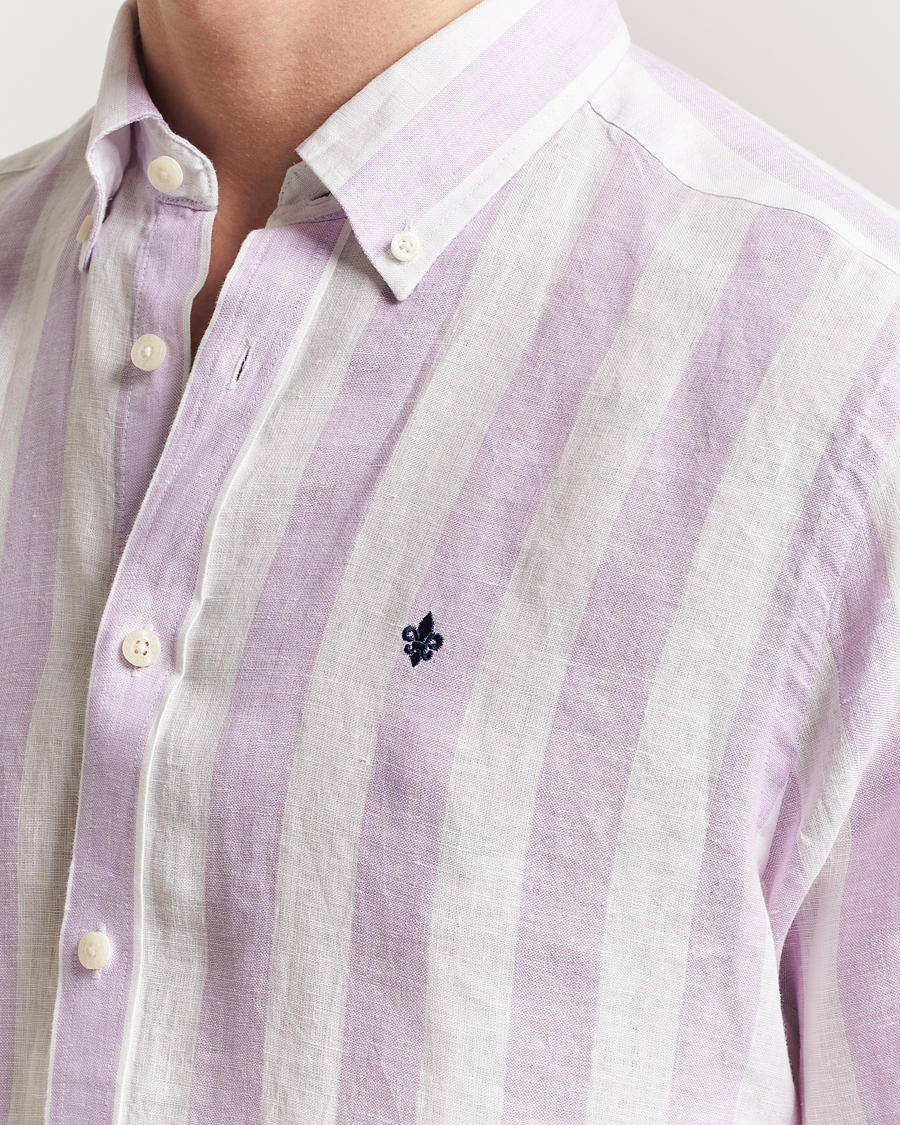 Herren | Hemden | Morris | Douglas Striped Linen Shirt Purple