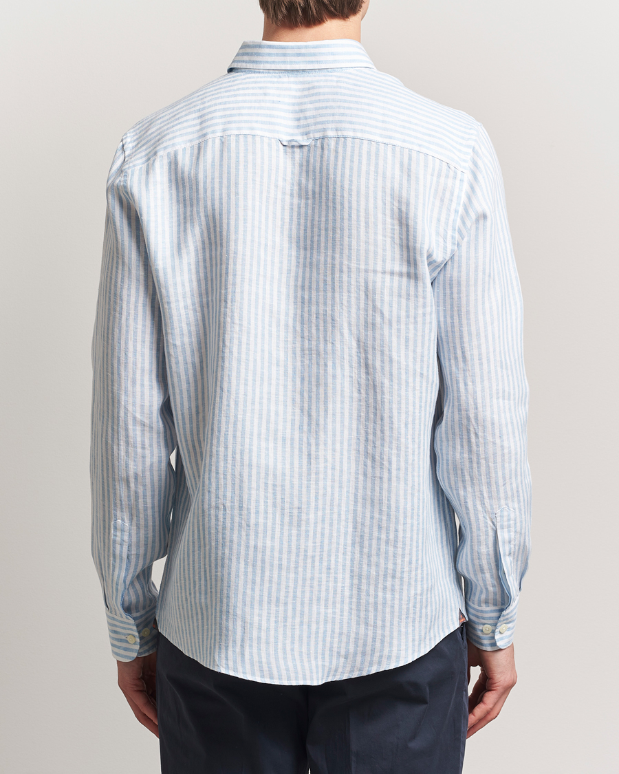Herren | Hemden | Morris | Douglas Striped Linen Shirt Light Blue