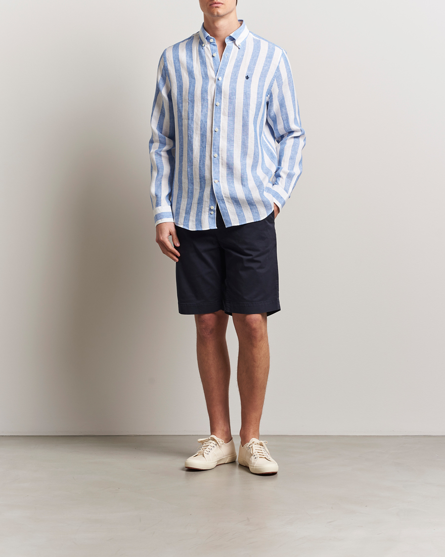 Herren | Hemden | Morris | Douglas Striped Linen Shirt Blue